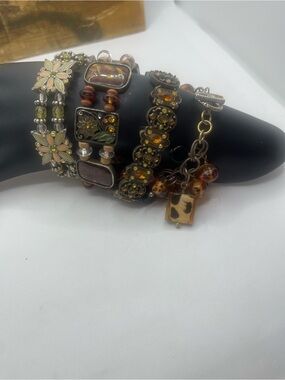 Boho Amber Multi-Row WomenJewelry Bracelet Set